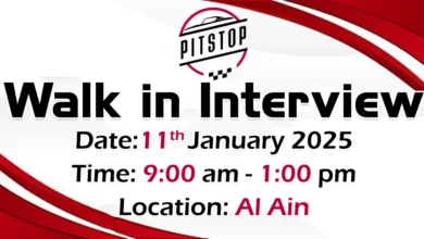 Pit Stop Walk in Interview in Al Ain