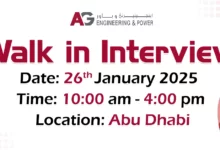 AG Engineering and Power Walk in Interview in Abu Dhabi