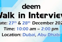 Deem Finance Walk in Interview in Dubai & Abu Dhabi