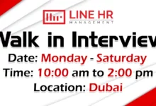 Line HR Management Walk in Interview in Dubai