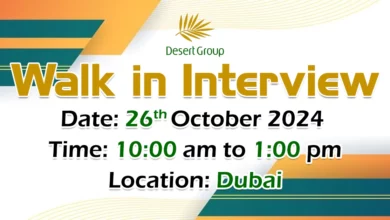 Desert Group Walk in Interview in Dubai