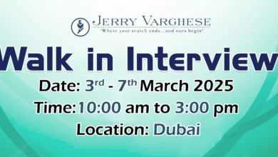 Jerry Varghese Group Walk in Interviews in Dubai