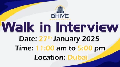 Bhive Real Estate Walk in Interview in Dubai