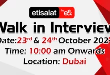 Etisalat Walk in Interview in Dubai