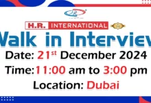 HR International Walk in Interview in Dubai