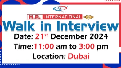 HR International Walk in Interview in Dubai