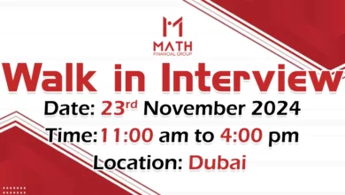 Math Financial Group Walk in Interview in Dubai