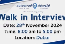 Autostrad Walk in Interview in Dubai