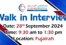 Al Sharq Medical Walk in Interview in Fujairah