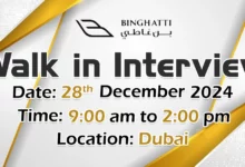 Binghatti Group Walk in Interview in Dubai