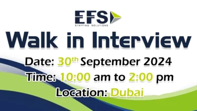 EFS Staffing Walk in Interview in Dubai