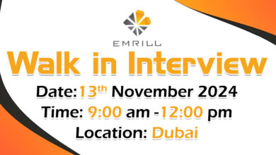 Emrill Walk in Interviews in Dubai