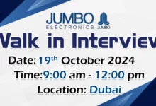 Jumbo Electronics Walk in Interview in Dubai