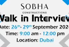 Sobha Construction Walk in Interview in Dubai