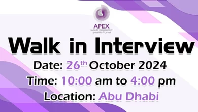 APEX Facility Walk in Interview in Abu Dhabi