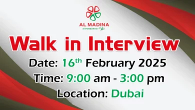 Al Madina Walk in Interview in Dubai