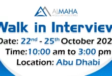 Al Maha Modular Walk in Interview in Abu Dhabi