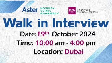 Aster DM Healthcare Walk in Interview in Dubai