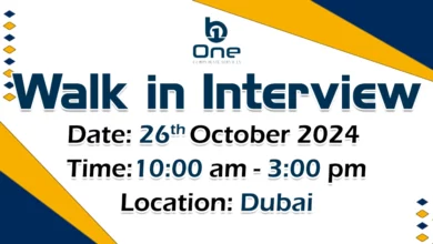 B One Corporate Service Walk in Interview in Dubai