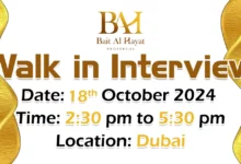 Bait Al Hayat Walk in Interview in Dubai