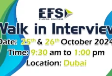 EFS Facilities Walk in Interview in Dubai