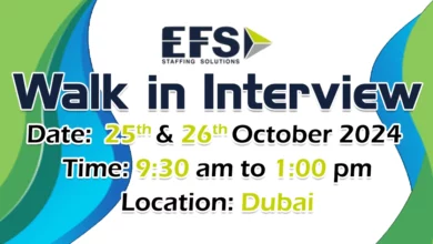 EFS Facilities Walk in Interview in Dubai