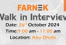 Farnek Walk in Interview in Abu Dhabi