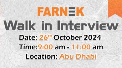 Farnek Walk in Interview in Abu Dhabi