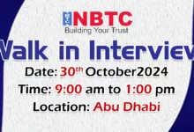 NBTC Group Walk in Interview in Abu Dhabi