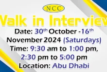 NCC Contracting Walk in Interview in Abu Dhabi