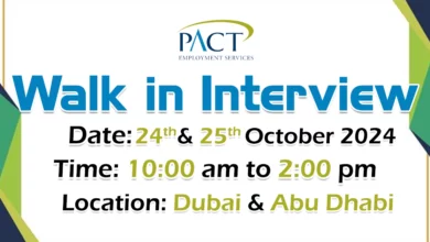 PACT Walk in Interview in Dubai & Abu Dhabi