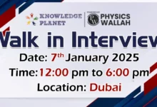 Physics Wallah Gulf Walk in Interview in Dubai