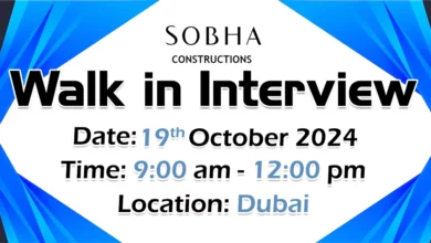 Sobha Construction Walk in Interview in Dubai