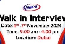 Unikai Foods Walk in Interview in Dubai