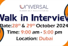 Universal Rubber Belt Walk in Interview in Dubai