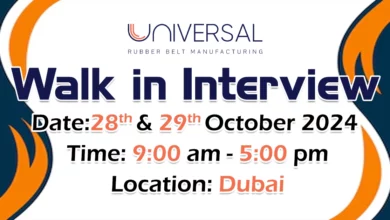 Universal Rubber Belt Walk in Interview in Dubai