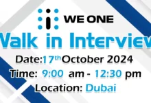 We One Walk in Interview in Dubai