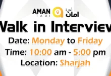 Aman Taxi Walk in Interview in Sharjah