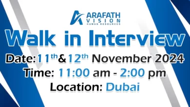 Arafath Vision HR Walk in Interview in Dubai