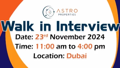 Astro Properties Walk in Interview in Dubai