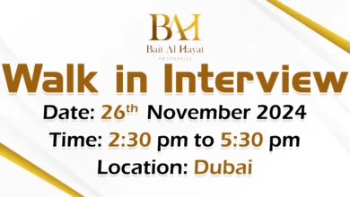 Bait Al Hayat Walk in Interview in Dubai