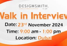 Designsmith Walk in Interview in Dubai