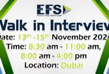 EFS Facilities Walk in Interview in Dubai