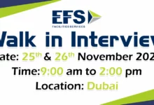 EFS Facilities Walk in Interview in Dubai