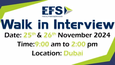 EFS Facilities Walk in Interview in Dubai