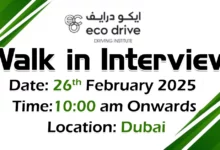 Eco Drive Walk in Interview in Dubai