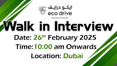 Eco Drive Walk in Interview in Dubai