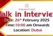 Emirates Grand Hotel Walk in Interview in Dubai