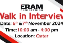 Eram Engineering Walk in Interview in Qatar