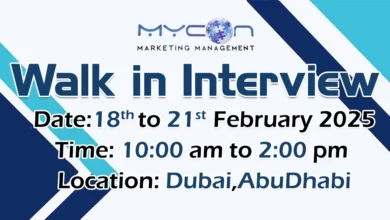 Mycon Walk in Interview in Dubai & Abu Dhabi